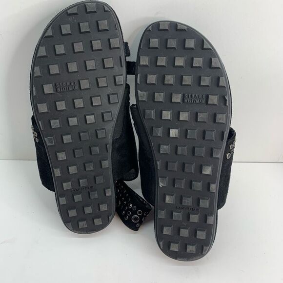 Stuart Weitzman Glosolstice Crystal-Embellished Suede‎ Ankle-Wrap Sandal, Black - Picture 6 of 6